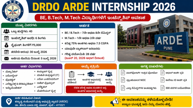 DRDO ARDE Internship 2026
